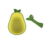 SXRQ Triple Use Dish Avocado Shaped Design NonSpill Base Food Water Bowl Can Opener For Small Pet Cats Food Container