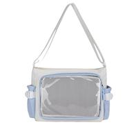 SXRQ Unique Nylon Itabag With Clear Window Pin Display Bags Practical Shoulder Purse Casual Handbag For Daily Use And Cosplay Japanese Clear Bag