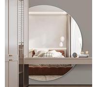 SXSaelciun 47" LED Backlit Vanity Mirror - Modern Wall Mounted, Anti-Fog, Smart Touch Control, 3-Color Dimmable Lighting, Semicircle Design for Bathroom Right Cut 35", Left