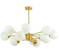 SXSaelciun E27 Nordic All Copper Magic Bean Molecular Lighting,Living Room Bedroom Home Dining Lighting,Hanging Light,Simple Modern Light Luxury During Lighting-Copper 8 Plus 4 Head Made in China