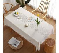 SXSaelciun Geometric Pattern Polyester Tablecloth, 140 x 220 cm, Rectangle, Stain-Resistant, Ideal for Home, Restaurant, Café, and Hotel Use, Grey Color