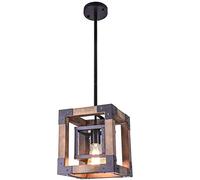 SXSaelciun LED Solid Wood, Dining Table E27 Ceiling Lamp and Metal Retro Old Style Industrial Dining/Living Room/Office/Cafe/Restaurant Made in China