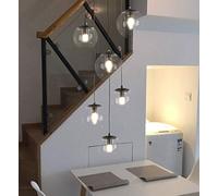 SXSaelciun Minimalist Staircase Modern Duplex Living Room Long Creative Personality Villa Apartment Rotating Stairwell Lamp 6 Ball 30x150cm (Color : Clear) Made in China