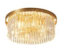 SXSaelciun Modern Crystal Chandelier Round LED Ceiling Light for Living Room Dining Room Hotel Retro Style Crystal Pendant Lighting Fixtures