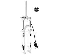 SXSaelciun MTB Suspension Fork 26/27.5/29 inch Straight Tube, Disc Brake 9mm QR Mechanical Spring Mountain Bike Front White