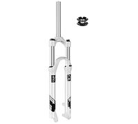 SXSaelciun MTB Suspension Fork 26/27.5/29 inch Straight Tube, Disc Brake 9mm QR Mechanical Spring Mountain Bike Front White