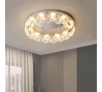 SXSaelciun Sturdy Water Glass Bowl Chrome Dimmable Ceiling Light LED Flush Mount Ceiling Light Fixture Contemporary Modern Chandelier for Bedroom Living Room Dining Room Foyer Entryway Made in China