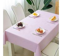 SXSaelciun Waterproof PVC Tablecloth, Rectangular Design, Easy to Clean, Soft Pink, 120x120cm, Ideal for Families and Restaurants, Stylish Patterns, Durable and Practical