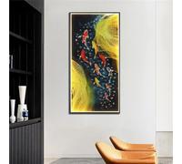 SXSCARKX Exquisite wall lamp Contemporary Gold Fish Figure LED Sconces Rectangle Mural Light Creative for Home (B H80cm 1PCS)