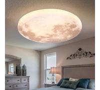 SXSCARKX LED Moon Ceiling Light Modern Design Lamp Dimmable 3D Wall Deco Earth with Remote Control Lighting for Bedroom Living Room,Moon Design,50cm