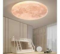 SXSCARKX LED Moon Ceiling Light Modern Design Lamp Dimmable 3D Wall Deco Earth with Remote Control Lighting for Bedroom Living Room,Moon Design,30cm