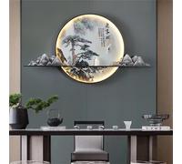 SXSCARKX Modern Wall Picture Light LED Creative Chinese Landscape Mural Background Sconce Lamp for Home Living Bedroom (D 1PCS)