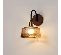 SXSCARKX Wall Lamp American Industrial Farmhouse Sconce, e Gooseneck Bedside Light with Black Metal Brass Accents, E 26 Hardwired Fixture for Bedroom, Living Room, Hallway, Kit