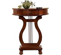 SXSCARKX Wooden semi-circular console table with rectangular base, modern hall wall table, Accent for small spaces sideways