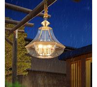 SXSGSM Outdoor Pendant Lamp Waterproof European Patio Hanging Lamp Copper and Glass Corridors Fixture Grape Rack Pendant Light Retro Interior Villa Outside Chandelier The New