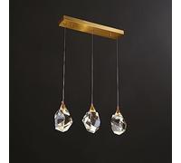 SXSHEYS 3 Lights Cube Crystal Pendant Light Modern Cluster Chandelier For Dining Room Over Table Nordic Gold Round Long Linear LED Teardrop Ceiling Hanging Lamp Kitchen Island Restaurant Bar