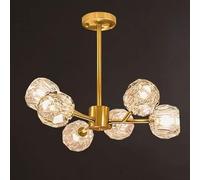 SXSHEYS 6/9 Lights Modern Ceiling Chandelier - Crystal Chandeliers Brass Magic Bean Pendant Light G9 Lighting Fixture Simple Decorative Hanging Lights, Retro