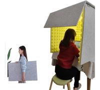 SXSHEYS Desk Privacy Divider,Portable Sound Booth Microphone Isolation Cube,Desktop Soundproof Cover