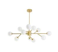 SXSHEYS Home Dining Room Primary and Secondary Bedroom, G9 Nordic Modern Light Luxury Living Chandelier, Tree Branch Ball Molecule Magic Bean Chandelier-Golden. 12 Head