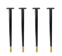 SXSHEYS Metal Furniture Legs Modern Iron Sofa Feet 4pcs Home Projects Table Replacement Leg for TV Stand Chair Dresser Coffee Straight Tapered Design with Screws 35cm/13.8in Black and Gold C
