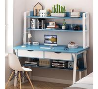 SXSHEYS Modern Computer Desk with Hutch & Bookshelf - Stylish Home Office Workstation Space-Saving Study/Writing Table Upper Storage Shelves for nized Work Environment