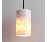 SXSHEYS White Marble Pendant Lights Kitchen Over Sink Modern Hanging Ceiling Lamp Single Cylinder Natural Stone Black Island Light Long Tube Linear Small for Bedroom Living Room Ha