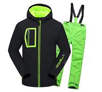 SXSHUN Boys' Ski Suit 2 Piece Thickened Ski Jacket + Ski Trousers Children's Functional Suit Snow Suit Rain Jacket Snow Pants Waterproof Windproof - - 146,152