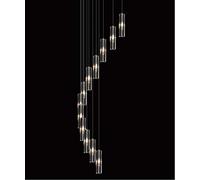 SXSKPP Modern creative chandelier 12 Lights Staircase Duplex Building Modern Minimalist American Style Creative European Crystal Rotating Villa Lamps Long 40x150cm