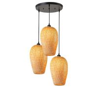 SXSKPP Modern creative chandelier 3 Headlights Bamboo Pendant Lamp, Retro Japanese Style Lantern Boho Hanging Ceiling Lighting Fixture For Living Room Bedroom Restaurant Cafe Bar D