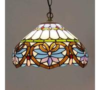 SXSKPP Modern creative chandelier Tiffany Style, Vintage Stained Glass Ceiling Light Fixtures with Lamp Shade,Retro Farmhouse Decoration Pendant Hanging Lighting for Living Room B