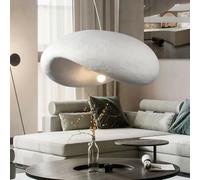 SXSKPP Modern E27 Oval White - Adjustable Height Irregular Wabi-sabi Style Lighting Fixture for Bedroom Living Room Dining Corridor (Bulb Not Included 40CM)