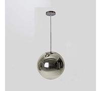 SXSKPP nordic mirror glass ball pendant lamp creative 1-light gold silver globe hanging light lustre living room restaurant kitchen adjustable ceiling e27 it's so (Dia15cm Chro