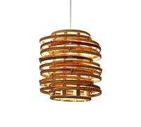 SXSLTSA Bamboo Pendant Light Modern Woven Cylinder Hanging Lamp, Natural Rattan For Dining Room, Bedroom, Living Coastal Decor, Bohemian Style, E26 Base