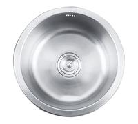 SXSLTSA Kitchen Round Single 304 Stainless Steel Bar Under-counter Countertop Bowl With Accessories (Color : Silver, Size 35cm)