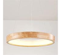 SXSLTSA Modern Wooden Ring Pendant Light - Elegant Hanging Ceiling Lamp for Living Room Kitchen Island & Bedroom Grey Wolf Size Stylish Lighting Fixture