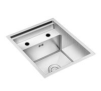 SXSLTSA Sink Silver Kitchen Sinks Stainless Steel Concealed Nano Single Bowl Bar Drop-in or Undermount Installation/Silver/39 * 43Cm