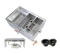 SXSLTSA Stainless Steel Wastewater Grease Trap - Under Oil Water Separator Filter with Baffles for Restaurant Kitchen Commercial