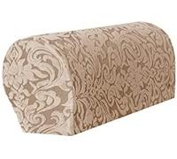 Sxspace 1 pair Stretch Armrest Covers Soft Sofa Armrest Covers Jacquard Spandex Arm Covers, Furniture Protector Covers Washable (Apricot)