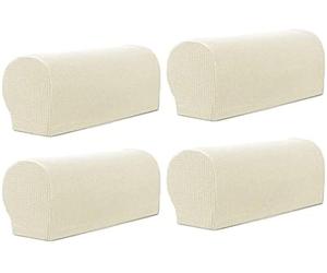 Sxspace Arm Rest Covers Sofa Set of 4 Stretch Armchair Couch Non-Slip Furniture Protector Slipcovers for Chair Sofa Couches Recliner (Ivory White)