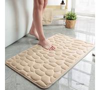 Sxspace Cobblestone Embossed Bath Rugs Mat Bathroom Floor Mat Set Memory Foam Bathmat Non Slip Washable Carpet (50x80cm/20 * 31inch, Khaki)