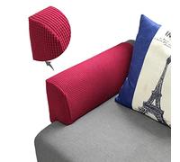 Sxspace Sofa Armrest Protectors for Armchairs, Sofas, Non-Slip Armchair, 2PCS/Set Fleece Premium Armrest Covers Stretchy Chair Sofa Couch Arm Protector Stretch Fit (Wine Red)