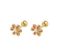 SXSWCH 18G Tiny Daisy Flower Cartilage Earrings for Women Girls 925 Sterling Silver 14K Gold Plated Mini Cute CZ Cherry Blossom 3mm Ball Barbell Screw Back Sleeper Tragus Post Hypoallergenic Piercing