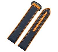 SXSWCH 20mm 22mm Black Blue Orange Fabric Nylon Rubber Watch Band for Omega Seamaster 300 Ocean Watchband Buckle Tools Silicone Strap (Color : Black Orange-RD, Size : 22mm)