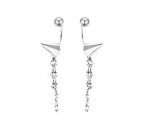 SXSWCH 925 Sterling Silver Aircraft Drop Earring, Silver Chain Tassel Dangle Earrings, Fashion Hook Dangling Earrings for Women Birthday Gift