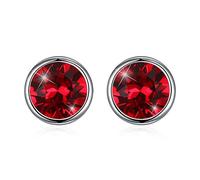SXSWCH 925 Sterling Silver Crystals From Sterling Silver Round Stud Earrings For Women Fine Jewelry Accessories Gift