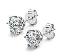 SXSWCH 925 Sterling Silver Cut 2CT Diamond Moissanite Wedding Earrings For Women