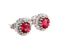 SXSWCH Arrival Stud Earrings For Women Fashion 925 Sterling Silver Jewelry Earing With Ruby Stones Engagement Party Accessories