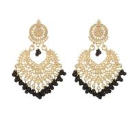 SXSWCH Boho Ball Tassel Statement Dangle Earrings for Women Girls Vintage Flower Heart Shaped Beaded Chandelier Drop Dangling Earring Indian Bollywood Jewelry Gifts for Jhumka Festival Holiday