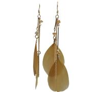 SXSWCH Dangling Feather Earrings- Ethnic Style Irregular Geometric Long Multi-Color Chain Bohemian Feather Earrings,Simple Feather Curved Needle Earring Teen Girls Jewellery ui