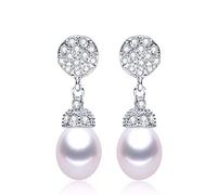SXSWCH Fashion Pearl Earrings Natural Freshwater Pearl Jewelry For Women Aaa Zircon Drop Earrings 925 Jewelry
